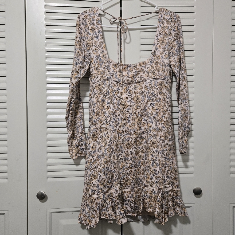 Free People Women's Boheme Mini Dress, Ivory Combo, Off White, Floral Size 4 - Picture 8 of 10